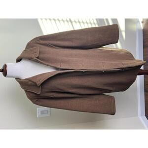 Orvis Wool-Cashmere Blend Button Front Coat – Men’s Medium – Brown Herringbone